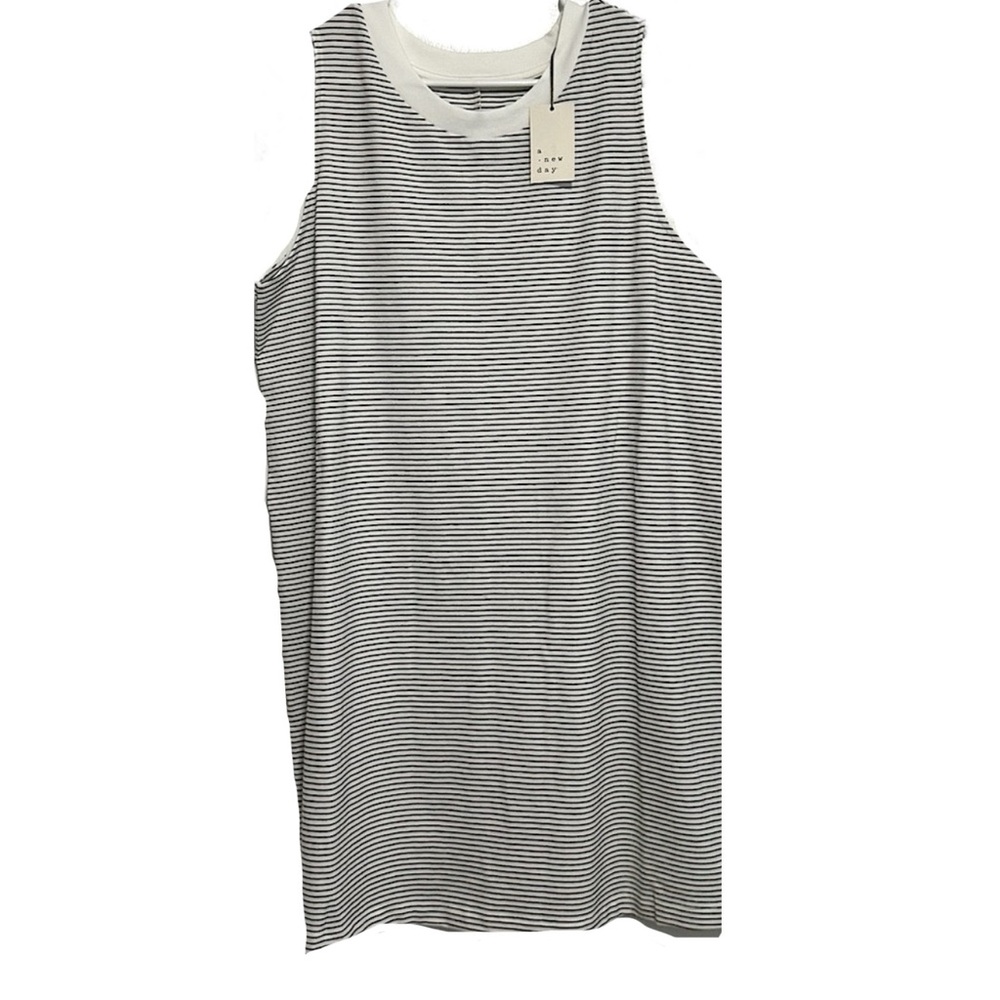 NWT Women’s Jersey Knit Pinstripe Muscle Tank Swing Dress